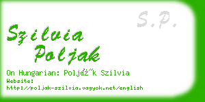 szilvia poljak business card